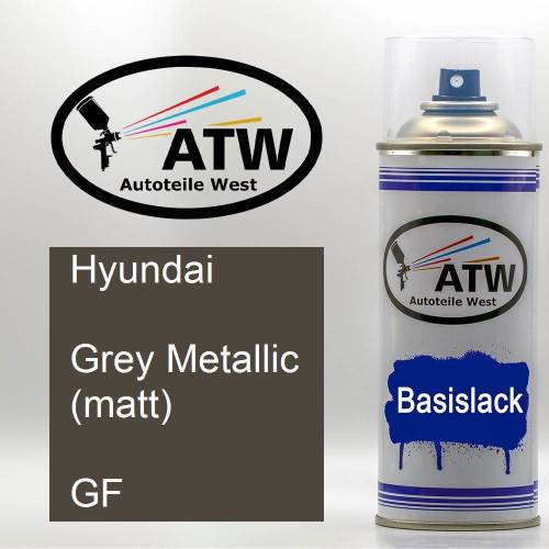 Hyundai, Grey Metallic (matt), GF: 400ml Sprühdose, von ATW Autoteile West.
